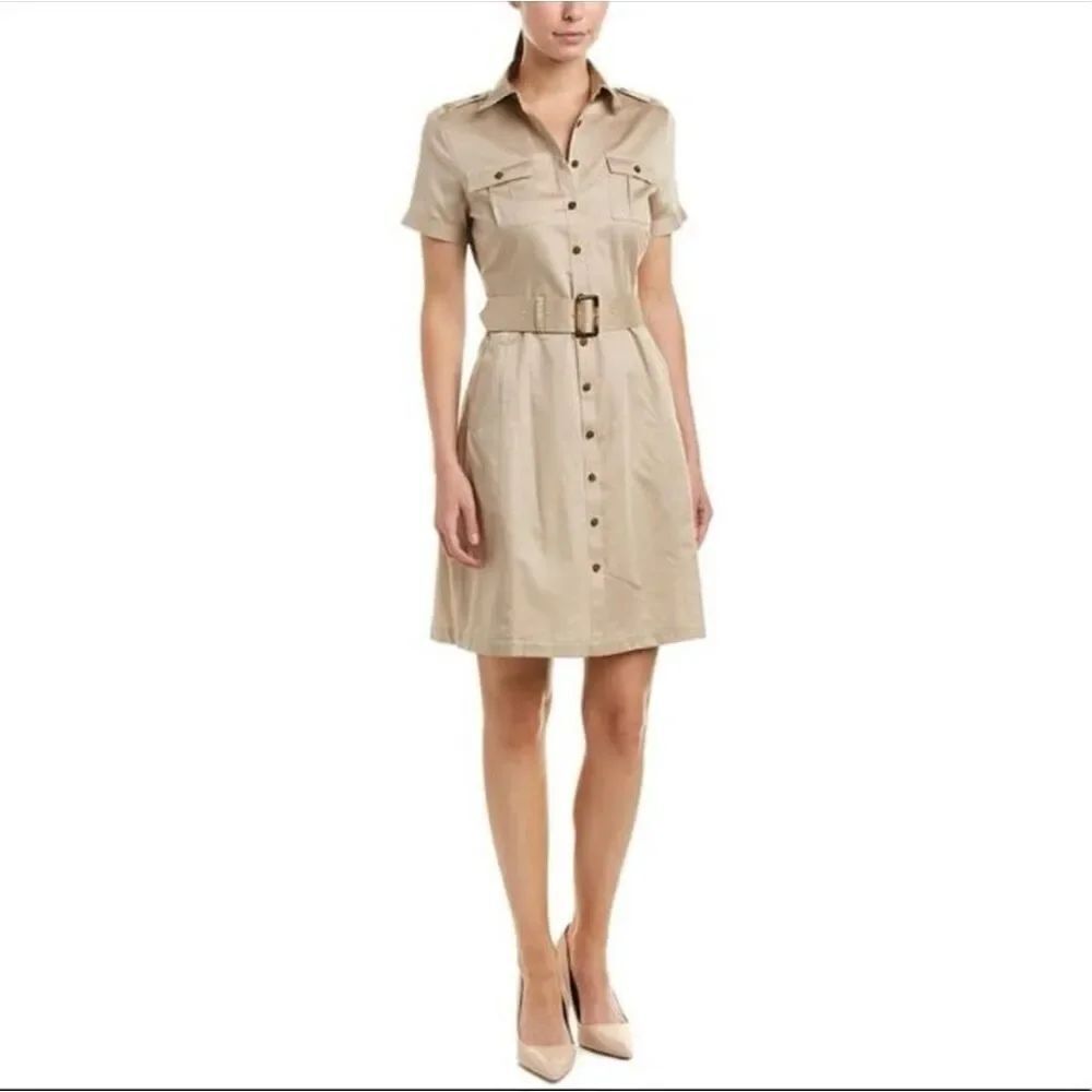✨Brooks Brothers Khaki Button Down Shirt Beige Sz 8 Dress✨